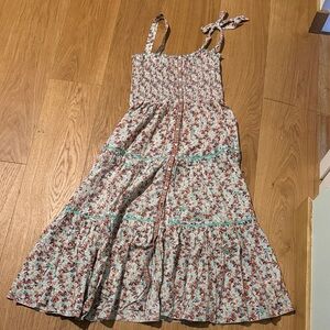 Floral Maxi Dress with Tie Straps